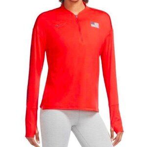 Nike Team USA Element 1/2 Zip Long Sleeve Running Shirt Top XS L Red NWT